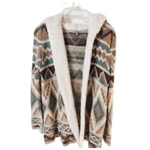 Charlotte Russe Southwestern Themed Cardigan with Hood
